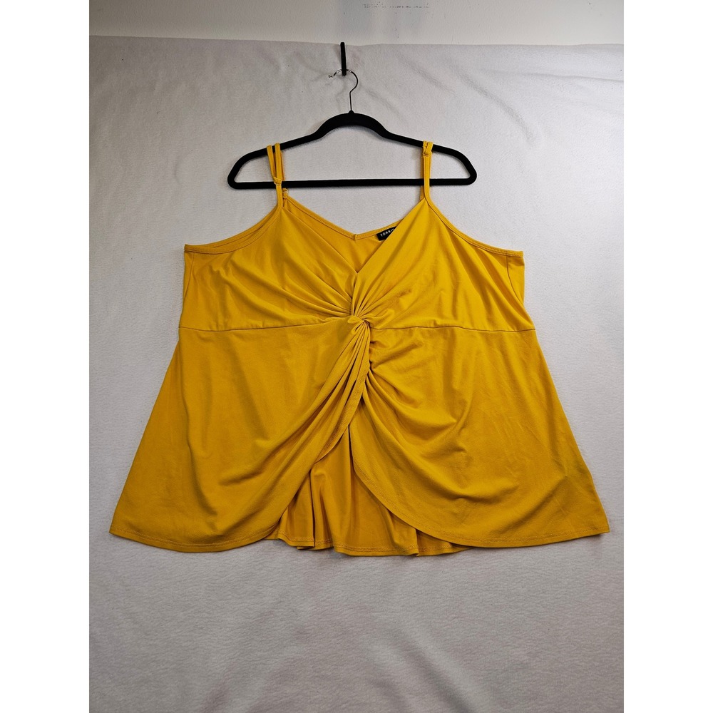 Torrid Mustard Yellow Twist Front Cami Babydoll Top Size 3  Sleeveless